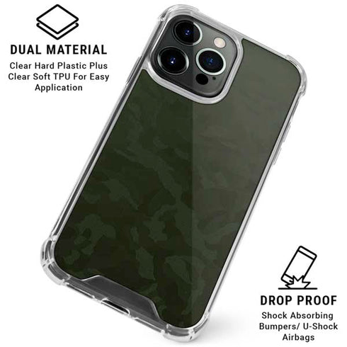 Military Green Shadow Camo iPhone 16 Pro Clear Case
